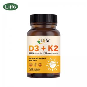 Liife D3K2 -120 Softgel, 60 Day Supply, Bone, Muscle, Immunity, High Content Nutritional Supplements