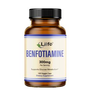Liife Benfotiamine 300mg Per Serving with Leucine Supports Glucose Metabolism & Overall Health,Fat Soluble Vitamin B1 Supplement -120 Veggie Capsules