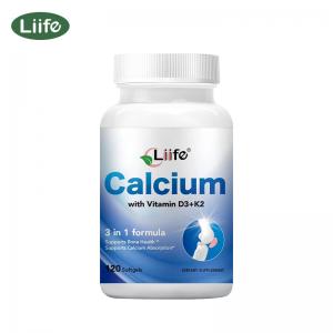 Liife Calcium With Vitamin D3+K2,Calcium Absorption, Bones, Immunity - 120 Softgels,120 Day Supply