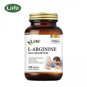 Liife L-Arginine Supplements, 1000 Mg 120 Tablets, Nitric Oxide, Amino Acid, Arterial Health