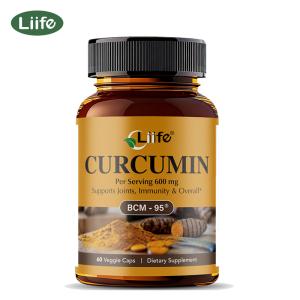 Liife Turmeric Curcumin Supplement BCM-95® Curcuminoids- 600mg Organic Turmeric with Vitamin D3 Per Serving High Absorption-Non GMO Tumeric Capsules for Joint Support,Bottled in USA - 60 Capsules