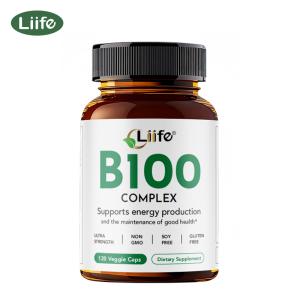 Liife Vitamin B100 Complex Supplement - Supports Energy Production & Overall Health - 120 Veggie Capsules