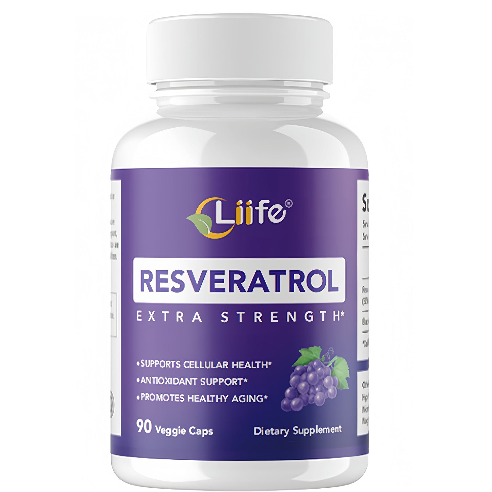 LIIFE Resveratrol Supplement with Trans-Resveratrol & Black Pepper Extract | Antioxidant Support for Cellular Health, Energy & Healthy Aging,