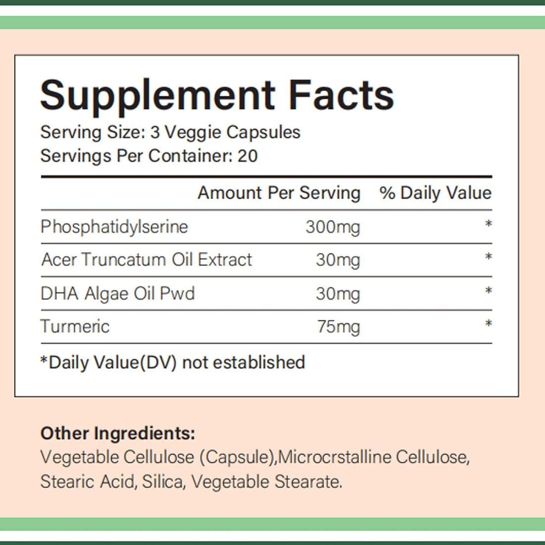 Liife Phosphatidylserine Supplement 300mg Per Serving,60 Veggie Caps，4-in-1 PS Supplement,Supports Cognitive Health and Brain Function