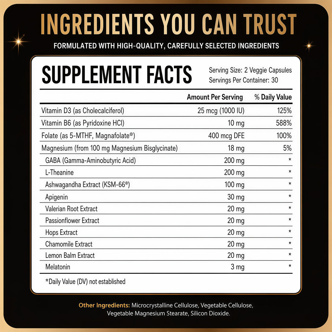LIIFE DeepCalm Relaxation & Sleep Supplement with KSM-66 Ashwagandha, GABA, L-Theanine & 5-MTHF Folate, Supports Calm Mood & Healthy Sleep Cycle, 60 Veggie Capsules
