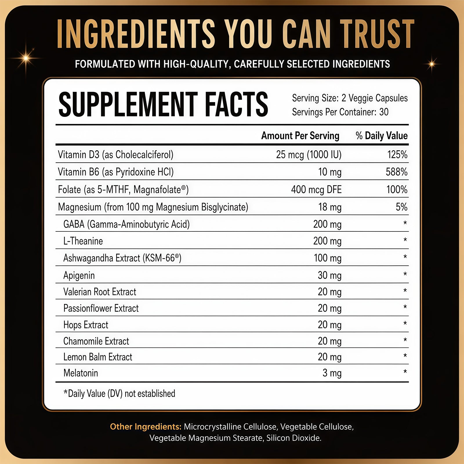 LIIFE DeepCalm Relaxation & Sleep Supplement with KSM-66 Ashwagandha, GABA, L-Theanine & 5-MTHF Folate, Supports Calm Mood & Healthy Sleep Cycle, 60 Veggie Capsules