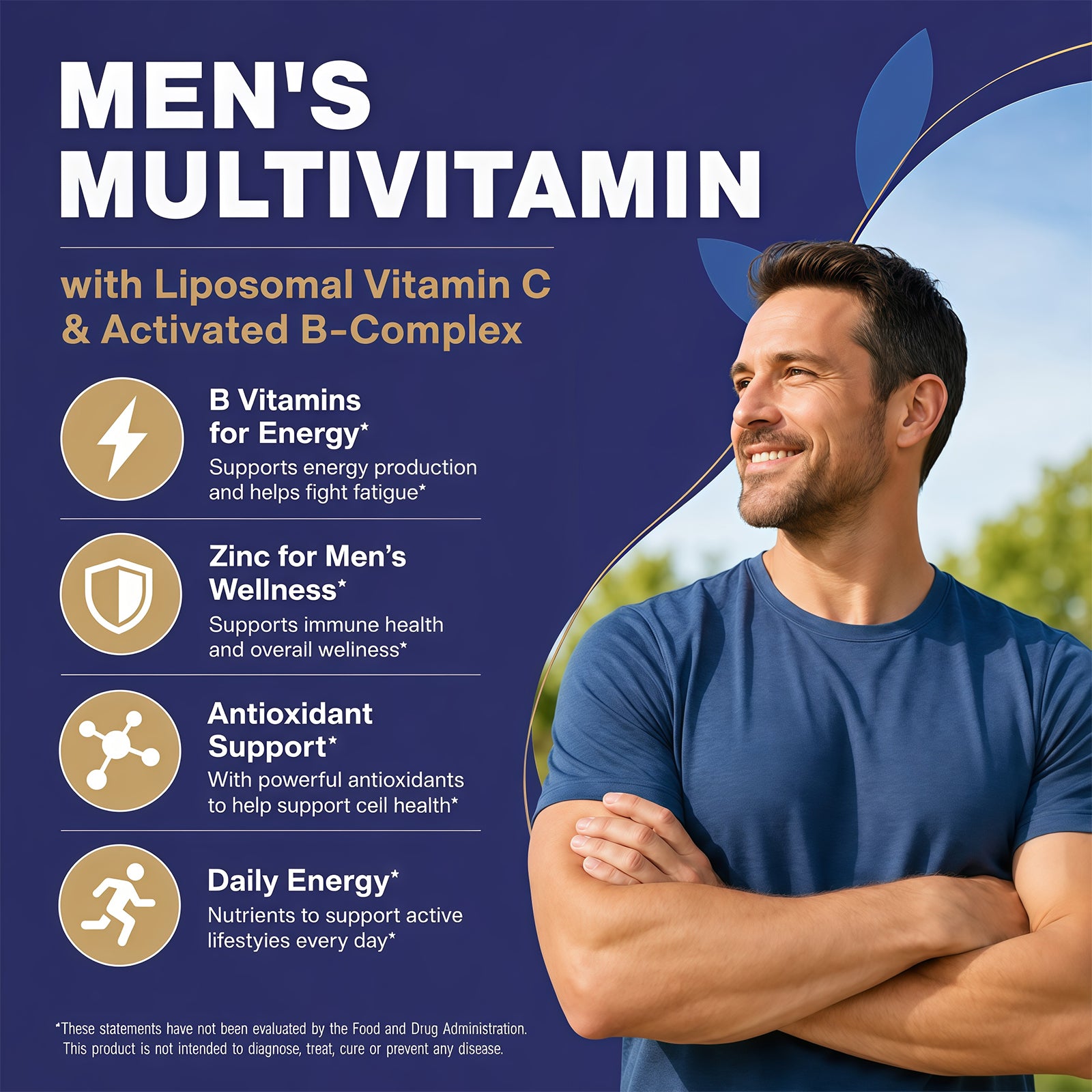 Liife Methylated Men's Multivitamin | Activated B Complex + Chelated Minerals & Liposomal Vitamin C, Zinc Pumpkin Seed for Energy, Prostate & Immune Support, 60 Veggie Capsules
