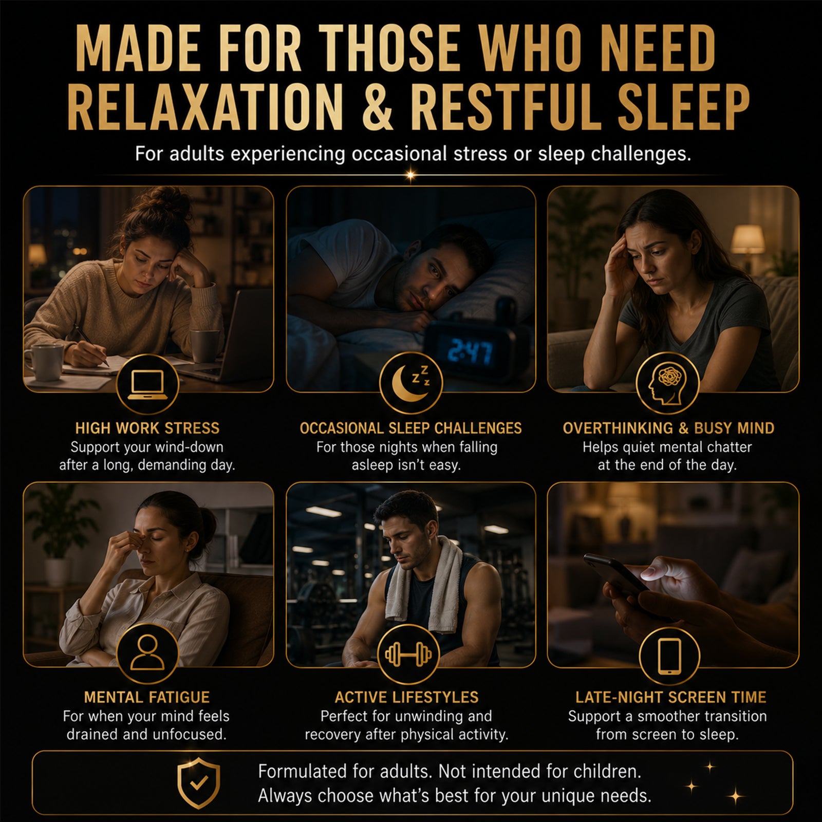 LIIFE DeepCalm Relaxation & Sleep Supplement with KSM-66 Ashwagandha, GABA, L-Theanine & 5-MTHF Folate, Supports Calm Mood & Healthy Sleep Cycle, 60 Veggie Capsules