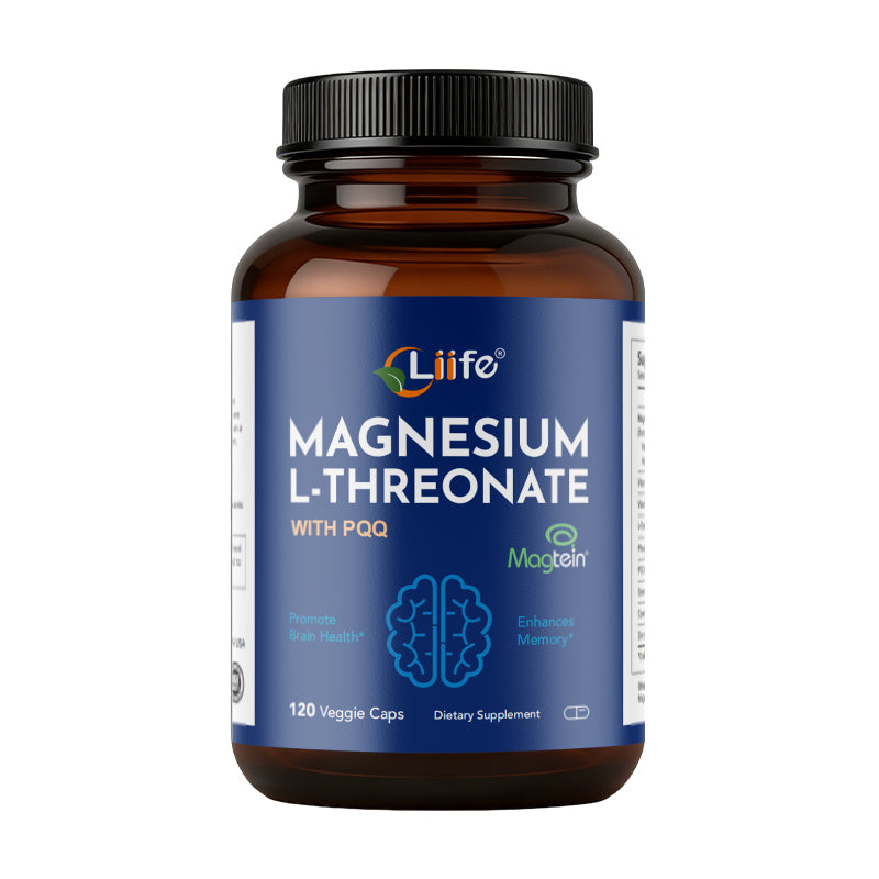 Liife Magnesium L-Threonate with Magtein® & PQQ – Brain Health Support Supplement with Magnesium Bisglycinate, L-Theanine, B6 & B12 – Memory, Focus & Cognitive Support – 120 Veggie Capsules