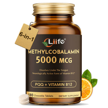 LIIFE B12 (Methylcobalamin) 5000 mcg, Orange-Flavored Sublingual Chewable Tablets